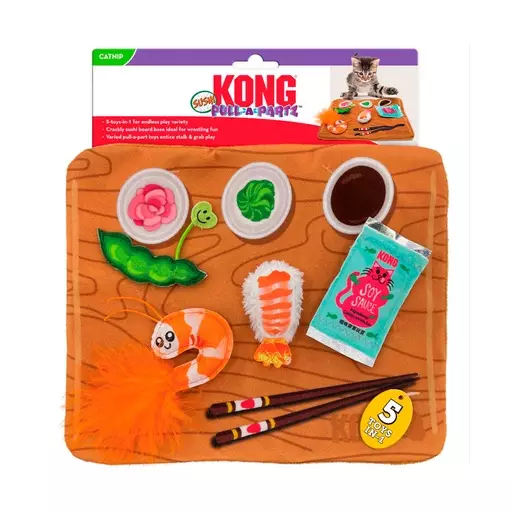 Kong Kissanlelu Pull-A-Partz Sushi, pelimatto kissoille, 22 x 27 cm - Kissan lelut ja aktivointi - HT69540 - 1