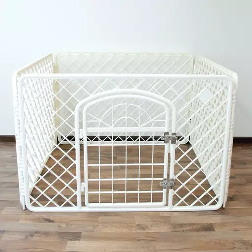 Muovinen pentuaitaus, 90 x 90 x 60 cm, valkoinen - Koiran pentuaitaukset - 80980 - 1