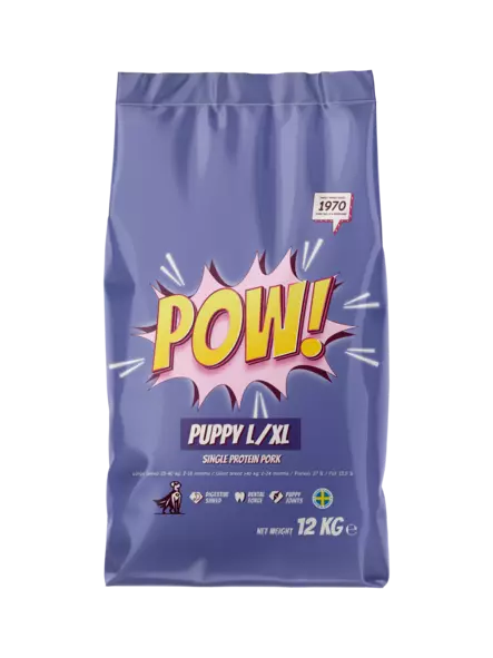 POW! Dog Puppy Large / X-Large Pork 12 kg - POW! - 311211 - 1