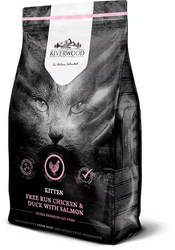 Riverwood Cat Kitten Kana, ankka ja lohi, 2 kg - Riverwood koiran kuivaruoat - 240201 - 1