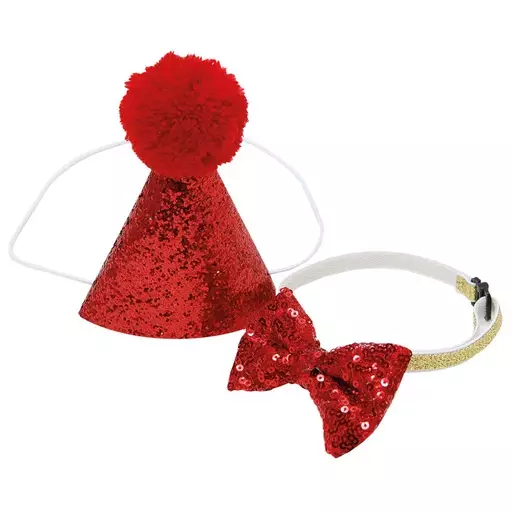 Boogie Festival Koiran jouluhattu ja -rusetti, punainen - Koiran asusteet - MSL2201 - 1