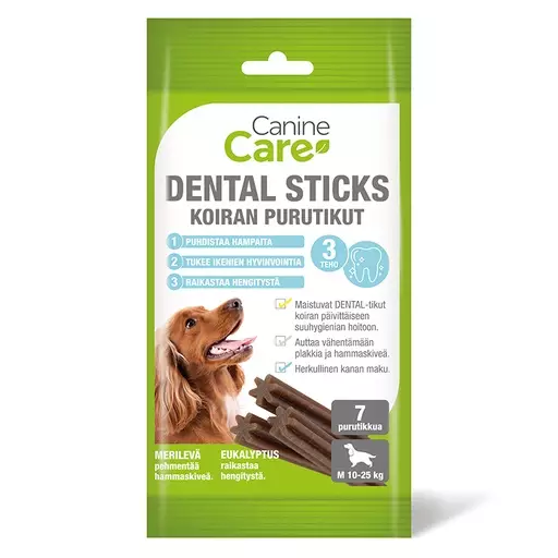 CanineCare Dental Sticks Koiran purutikut, M 7 kpl - Koiran hampaidenhoitoherkut - 20061 - 1