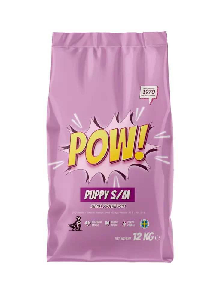 POW! Dog Puppy Small / Medium Pork 12 kg - POW! - 311011 - 1