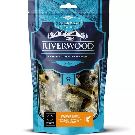 Riverwood Kuivatut lohennahkapalat koirille ja kissoille, 100 g - Koiran kuivatut herkut - R139901 - 1