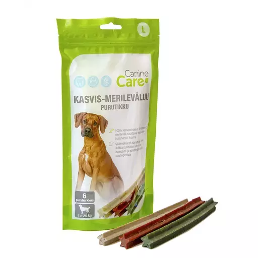 CanineCare Kasvis-merileväluu, purutikku (S 24 kpl, 240 g) - Koiran hampaidenhoitoherkut - 20052 - 1