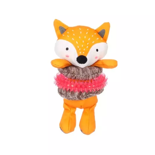 Flamingo Lelu koiranpennulle Britty Fox kumirenkaalla, 25 cm - Koiran aktivointilelut ja älypelit - FL523622 - 1