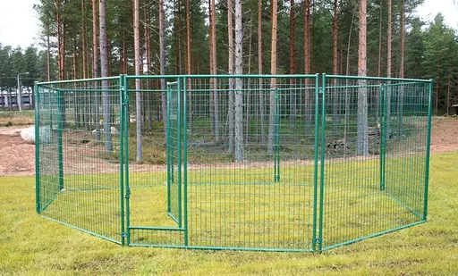 Jämpti Pro MEDI Sinkitty + maalattu tarhapaketti (185 cm) (1 + 11 (6 x 6 m), Vaaleanharmaa) - Koiratarhat ja kopit - TP500601112 - 1