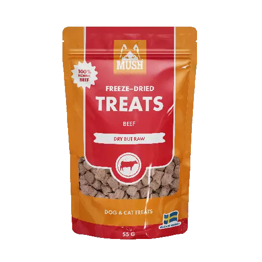 MUSH Treats Nauta, pakastekuivattu 55g - Koiran kuivatut herkut - MB79352 - 1