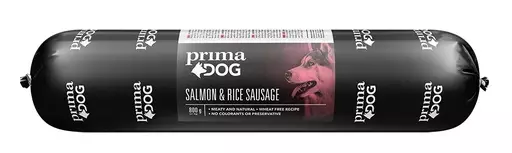 PrimaDog Salmon & Rice Lohi-riisi -makkara, 800 g - PrimaDog koiran märkäruoat - PP10112 - 1