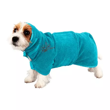 Show Tech Koiran mikrokuitu kylpytakki vyöllä (S, Turkoosi) - Turkinhoito ja trimmaus - TG35STP013 - 1