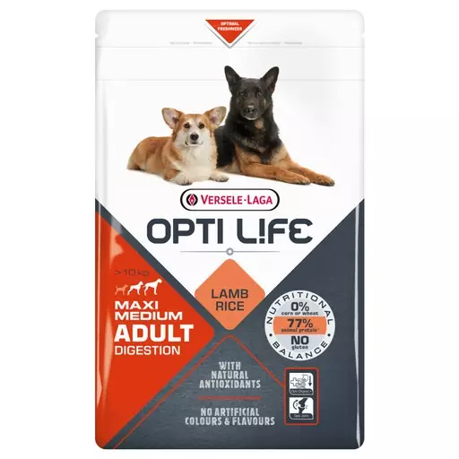 12,5 kg Opti Life Adult Digestion Medium & Maxi - Opti Life koiran kuivaruoat - 431133 - 1