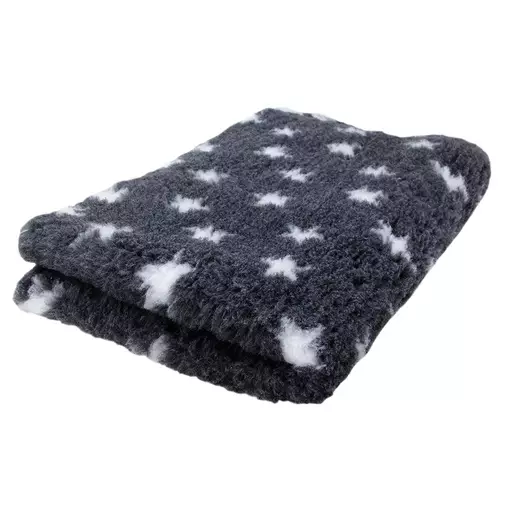 Foxy Fur -makuualusta Tummanharmaa, valkoinen tähti (100 x 75 cm) - Koiran pedit - 29403 - 1