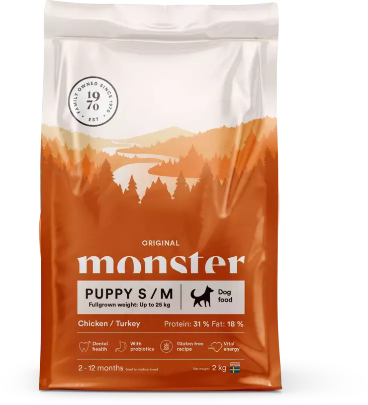 Monster Dog Original Puppy S/M Chicken/Turkey 2 kg - Monster koiran kuivaruoat - 467013 - 1