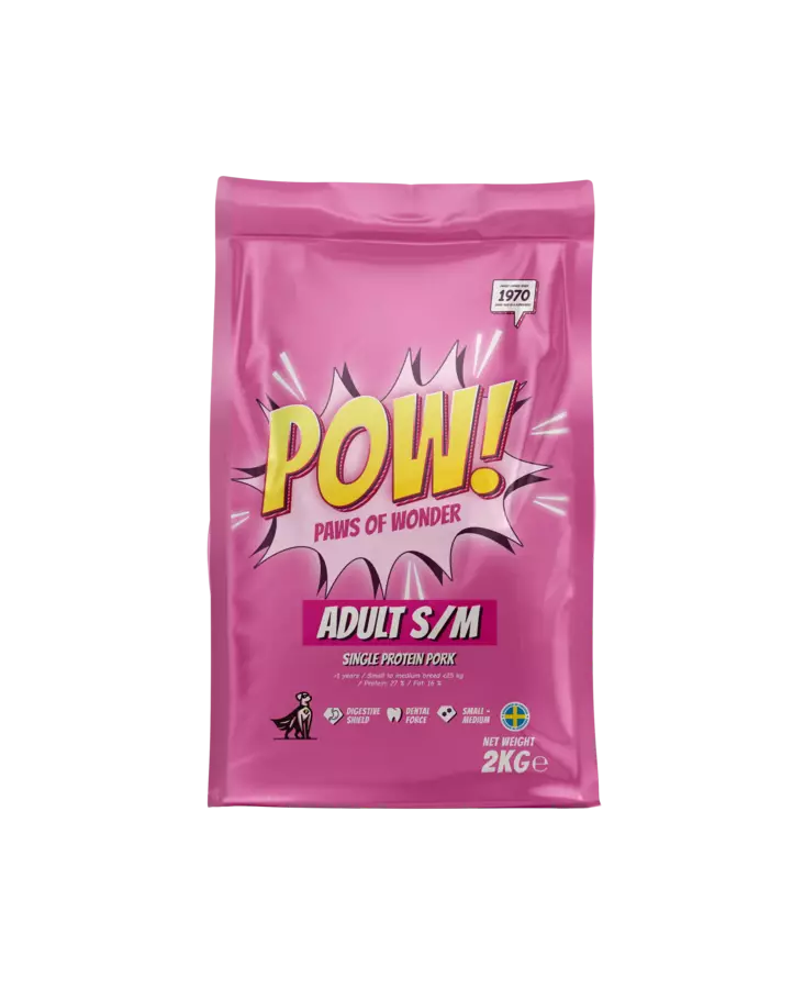 POW! Dog Adult Small / Medium Pork 2 kg - POW! - 311033 - 1
