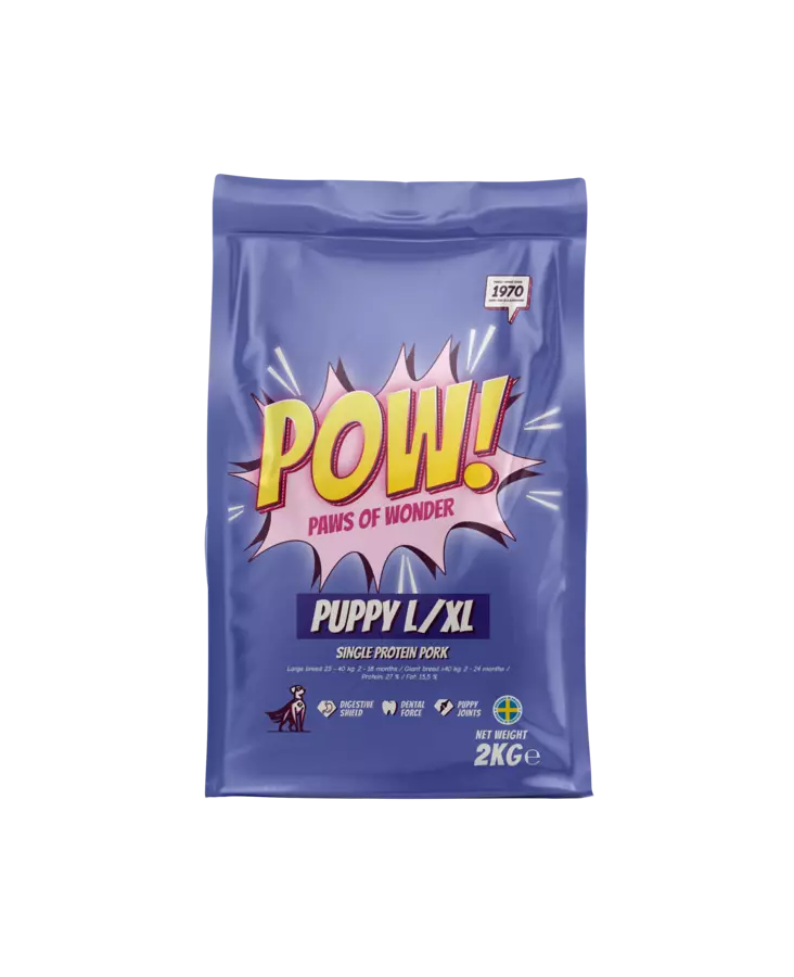 POW! Dog Puppy Large / X-Large Pork 2 kg - POW! - 311213 - 1
