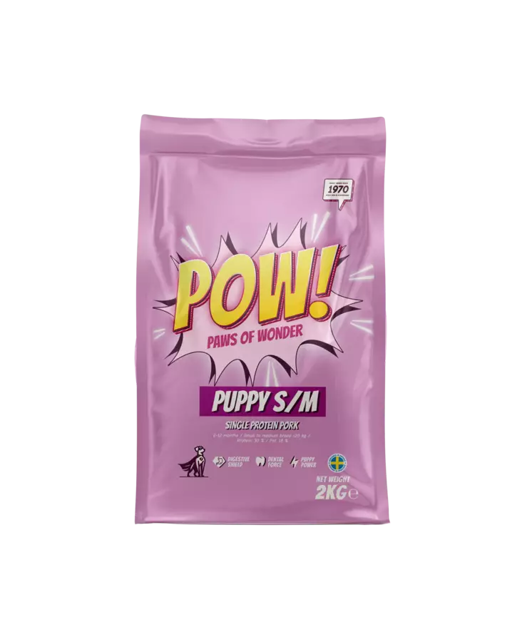 POW! Dog Puppy Small / Medium Pork 2 kg - POW! - 311013 - 1