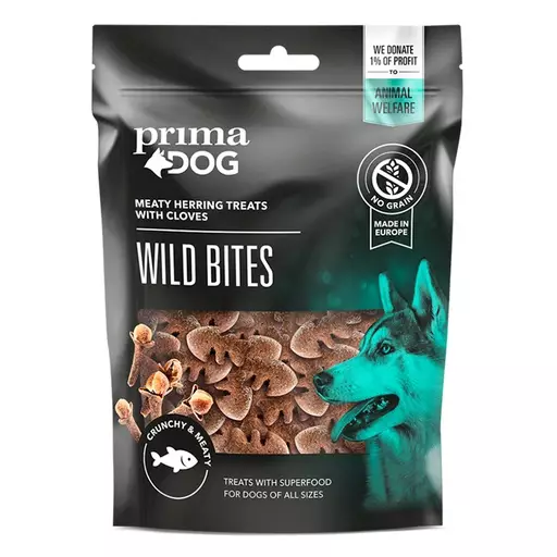 PrimaDog Wild Bites Silli ja mausteneilikka, rapea, 100 g - Koiran makupalat - PP10083 - 1