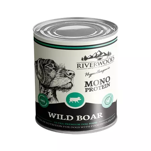 400 g Riverwood Mono Protein Villisika, säilyke - Riverwood koiran märkäruoat - 140404 - 1