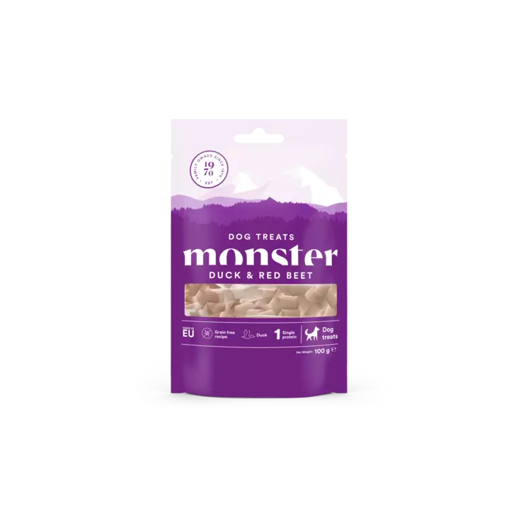 Monster Dog Treats Baked Duck & Red Beet 100 g - Koiran treeniherkut - 467114 - 1