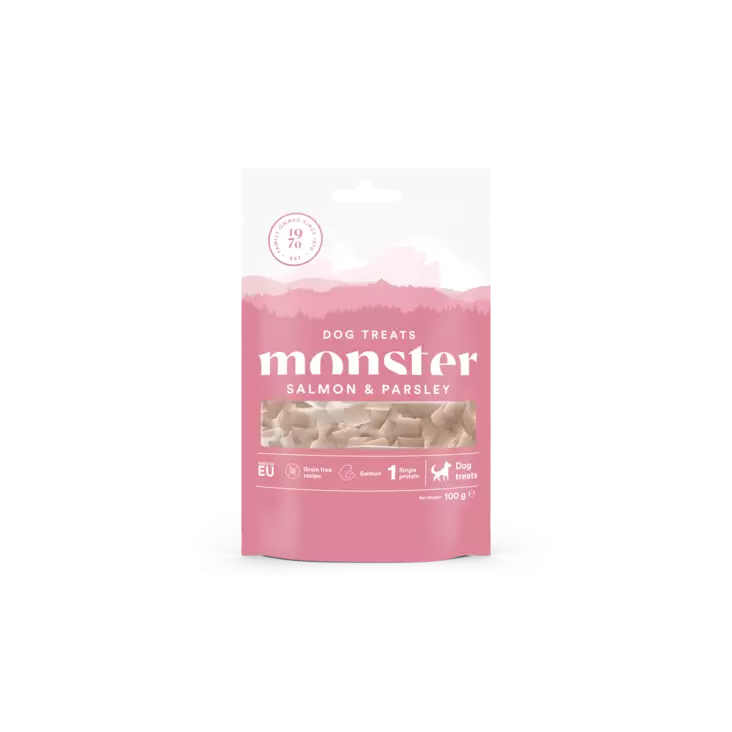 Monster Dog Treats Baked Salmon & Parsley 100 g - Koiran treeniherkut - 467115 - 1