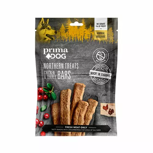 PrimaDog Northern Treats Kana-kalkkunatanko 80 g - Koiran makupalat - PP10095 - 1