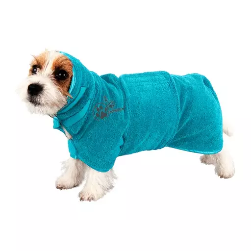 Show Tech Koiran mikrokuitu kylpytakki vyöllä (Intermediate, Turkoosi) - Turkinhoito ja trimmaus - TG35STP015 - 1