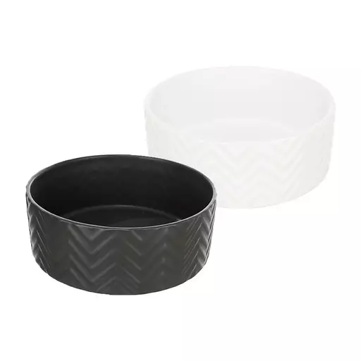 Trixie Keraaminen kuppi, kohokuvio 1,6 l (Valkoinen) - Koiran kupit ja ruokintatarvikkeet - TR25025 - 1