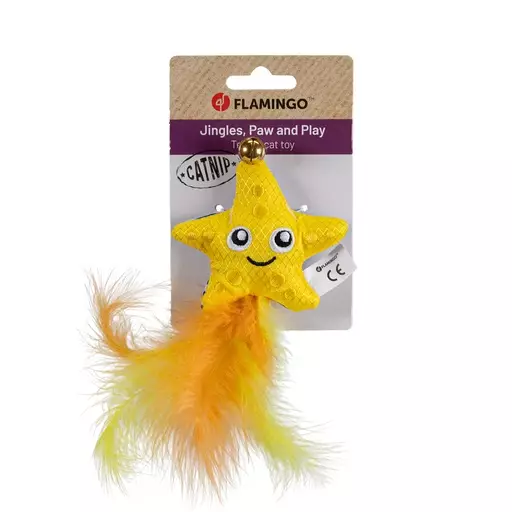 Flamingo Strellow pehmolelu kissanmintulla, kulkusella ja höyhenillä - Kissan lelut ja aktivointi - FL561696 - 1