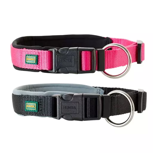 Hunter Koiran kaulapanta Neopren Vario Plus (M-L, Pinkki-Musta) - Koiran kaulapannat - HT62196 - 1