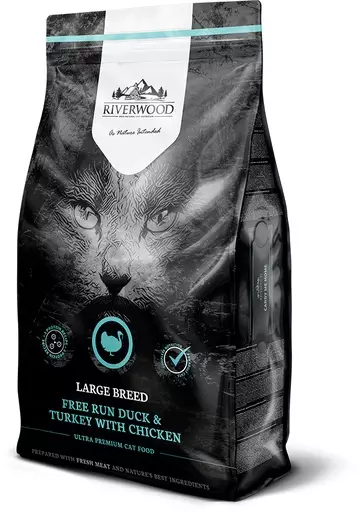 Riverwood Cat Large Breed Ankka, kalkkuna ja kana, 2 kg - Riverwood koiran kuivaruoat - 240206 - 1