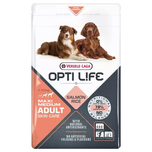 12,5 kg Opti Life Adult Skin Care Medium & Maxi - Opti Life koiran kuivaruoat - 431147 - 1