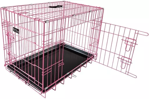 Brava Kevytmetallihäkki, Pinkki (M) - Koiran häkit ja kuljetuslaatikot - 80907 - 1