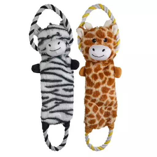 Boogie Koiranlelu letkeä Savannin eläin köysilenkeillä, 43 cm - Koiran pehmolelut - 34708 - 1