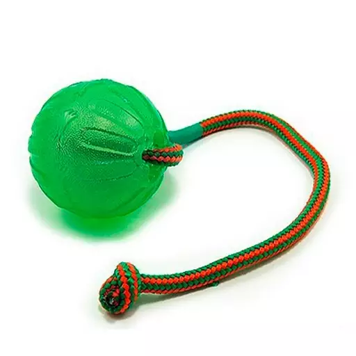 Starmark Koiranlelu Funball Geelipallo köydellä, L Ø 9 cm - Koulutustarvikkeet - IM6351548 - 1