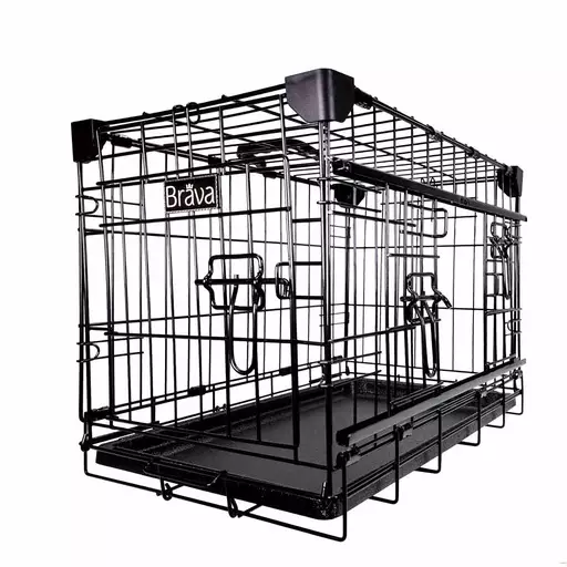 Brava Metallihäkki liukuovella, musta (S) - Koiran häkit ja kuljetuslaatikot - 80979 - 1