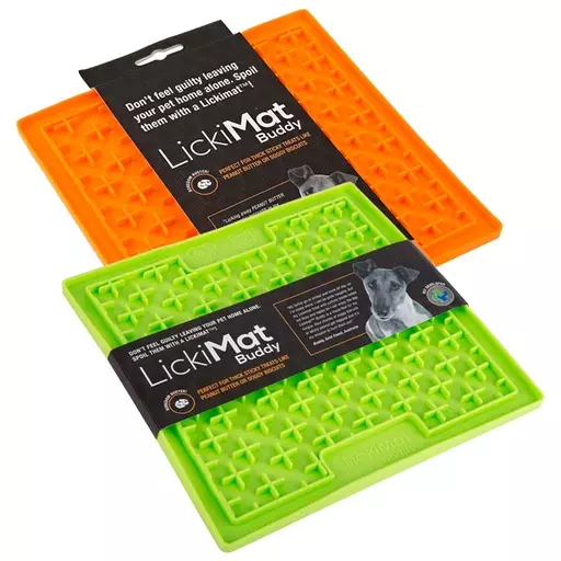 LickiMat Aktivointimatto Buddy (20 x 20 cm, Oranssi) - Koiran aktivointilelut ja älypelit - LM9003O - 1